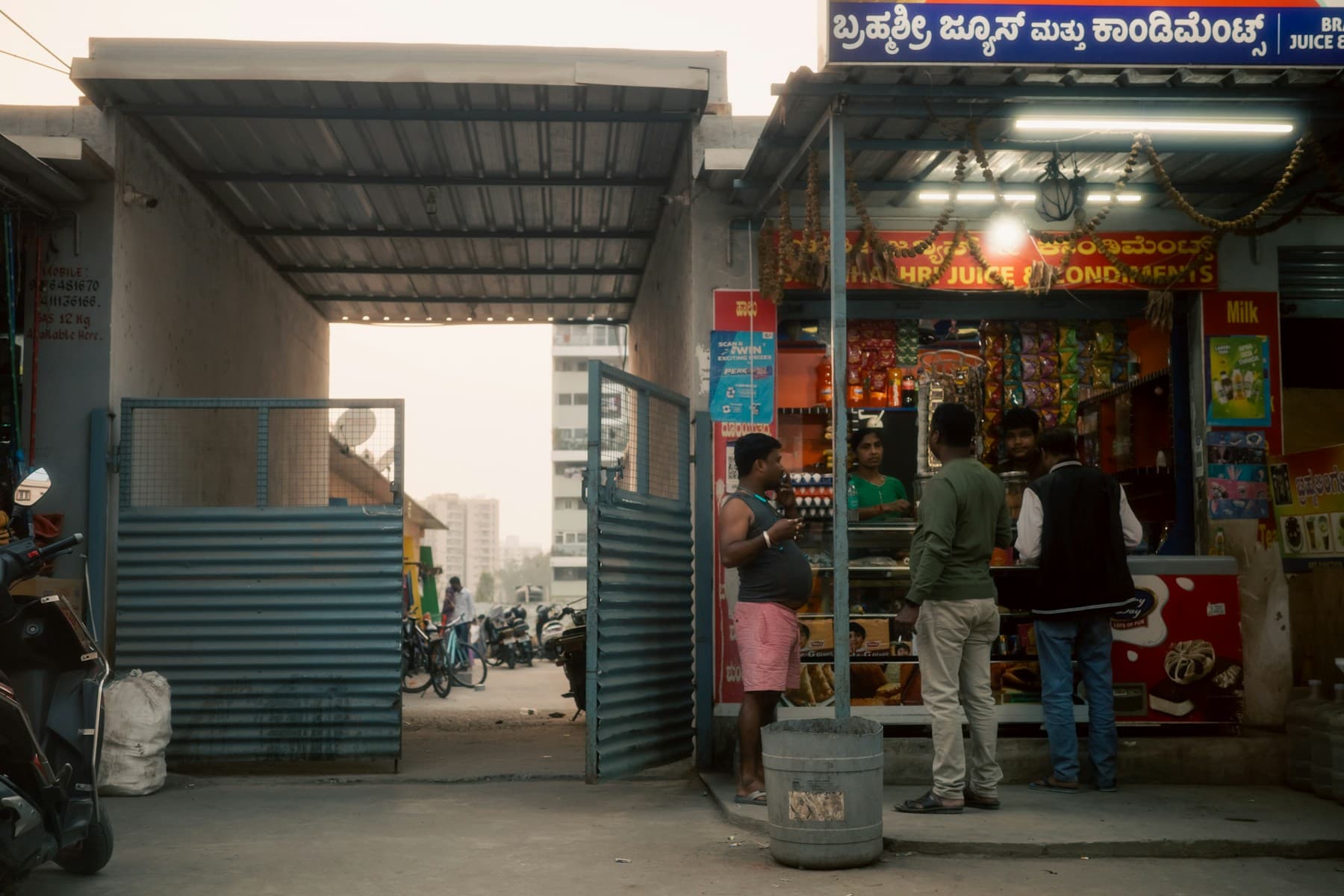 A community street scene in India.
